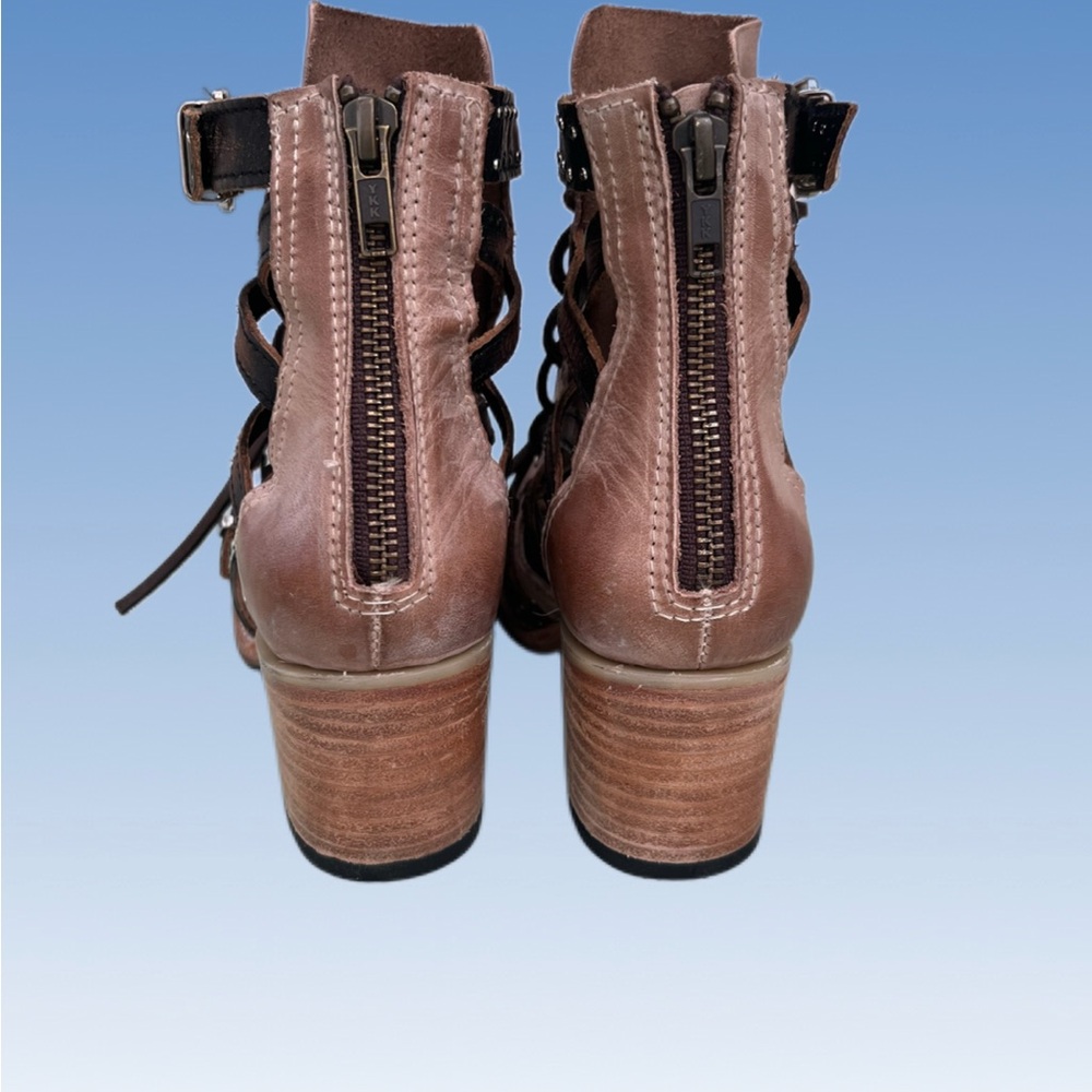 Freebird by Steven Brown and Black Cutout Lace-Up Booties - Picture 3 of 8